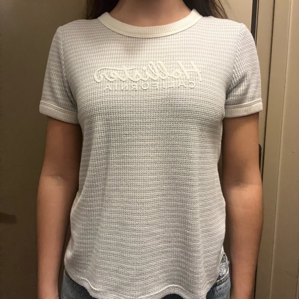 Hollister t-shirt, blue and white striped, size s